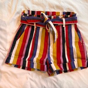 High-waist tie shorts